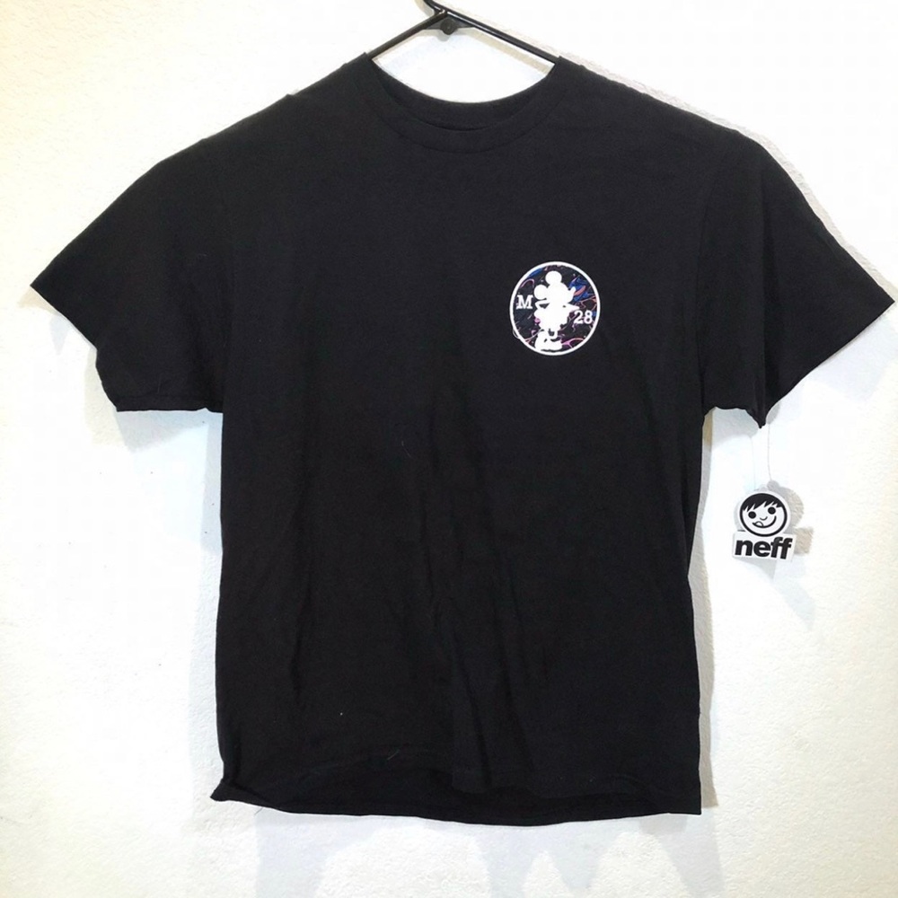 Neff x Disney Mickey Mouse 28 Black T-Shirt Size Large!
